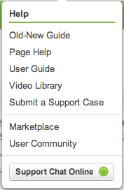 Infusionsoft Help Menu