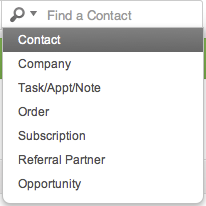 Infusionsoft Search Options Infusionsoft Search Options from the Infusionsoft Help Icon