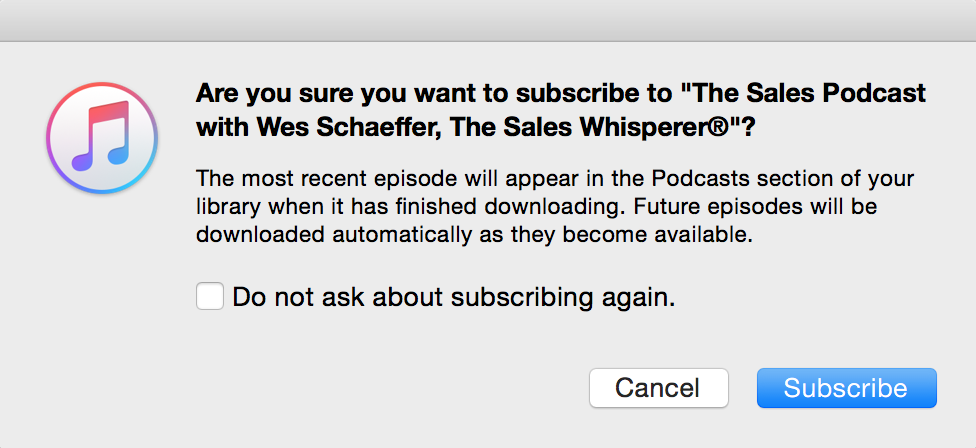 confirm subscription to The Sales Podcast