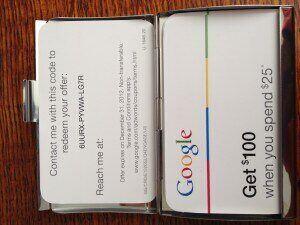 google-engage-direct-mail-package-includes-business-card-holder-with-20-custom-cards Google Engage direct mail package includes a business card holder and 20 custom cards for $100 Google AdWords Credit.