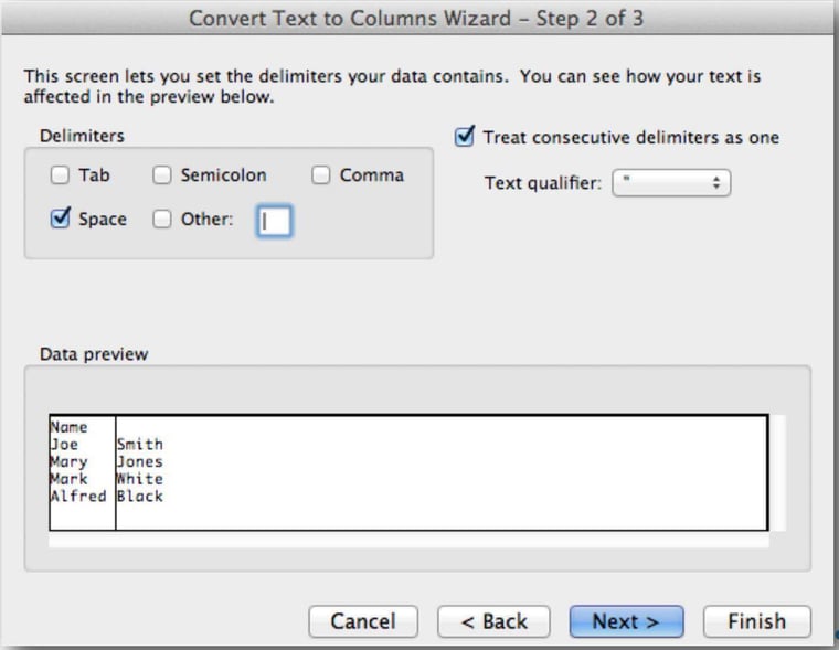 infusionsoft_database_import_excel_tips_text_to_columns_space