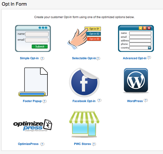 Premium Web Cart Opt-In Forms