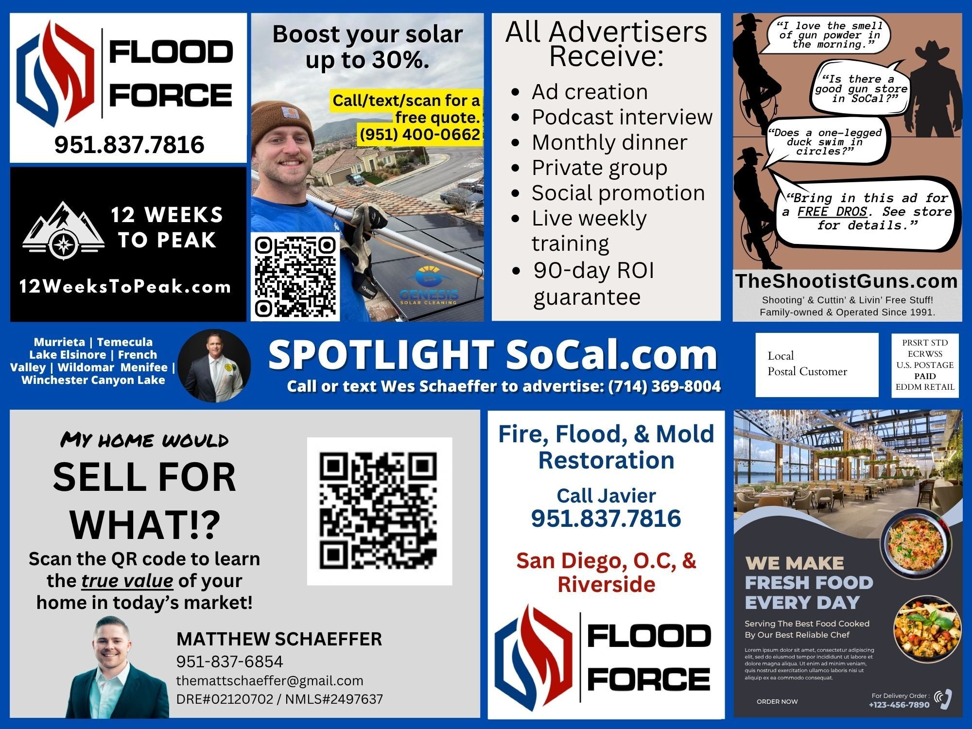 Temecula Valley Spotlight 9x12 postcard by Wes Schaeffer, The Business Fixer Temecula Valley Spotlight 9x12 postcard by Wes Schaeffer, The Business Fixer